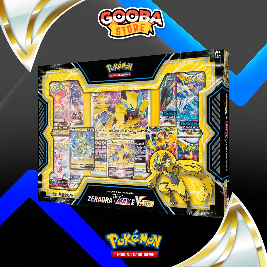Box Pokemon Coleção de Batalha Zeraora Vmax e V-Astro Copag