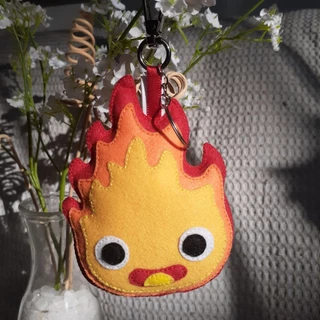Chaveiro em Feltro Calcifer - Castelo Animado Studio Ghibli