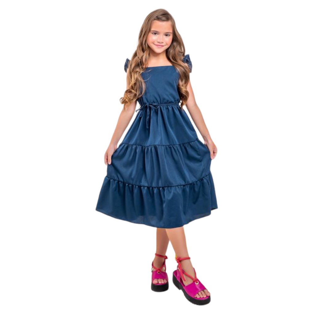 Vestido Infantil Juvenil Midi Menina Moda Blogueirinha Evangelica