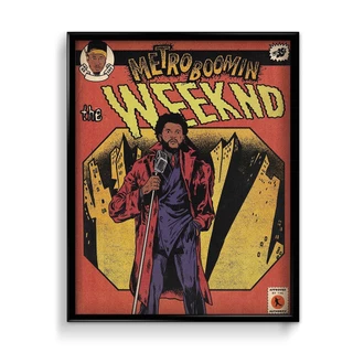 Quadro Decorativo The Weeknd Travis Scott Posteres com Moldura