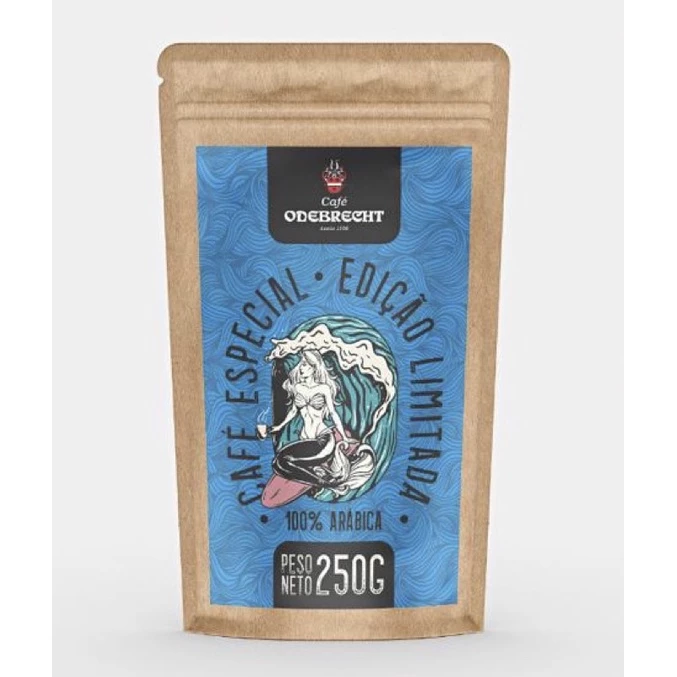Café Odebrecht em Grãos 100% Arábica Limited Edition Blue Label Coffee Beans 250g