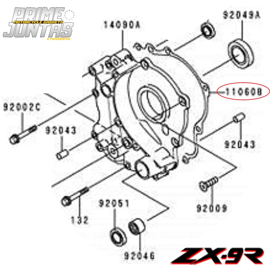 Kit Juntas Laterais Kawasaki Ninja 900 / Zx9 (1991 - 1997