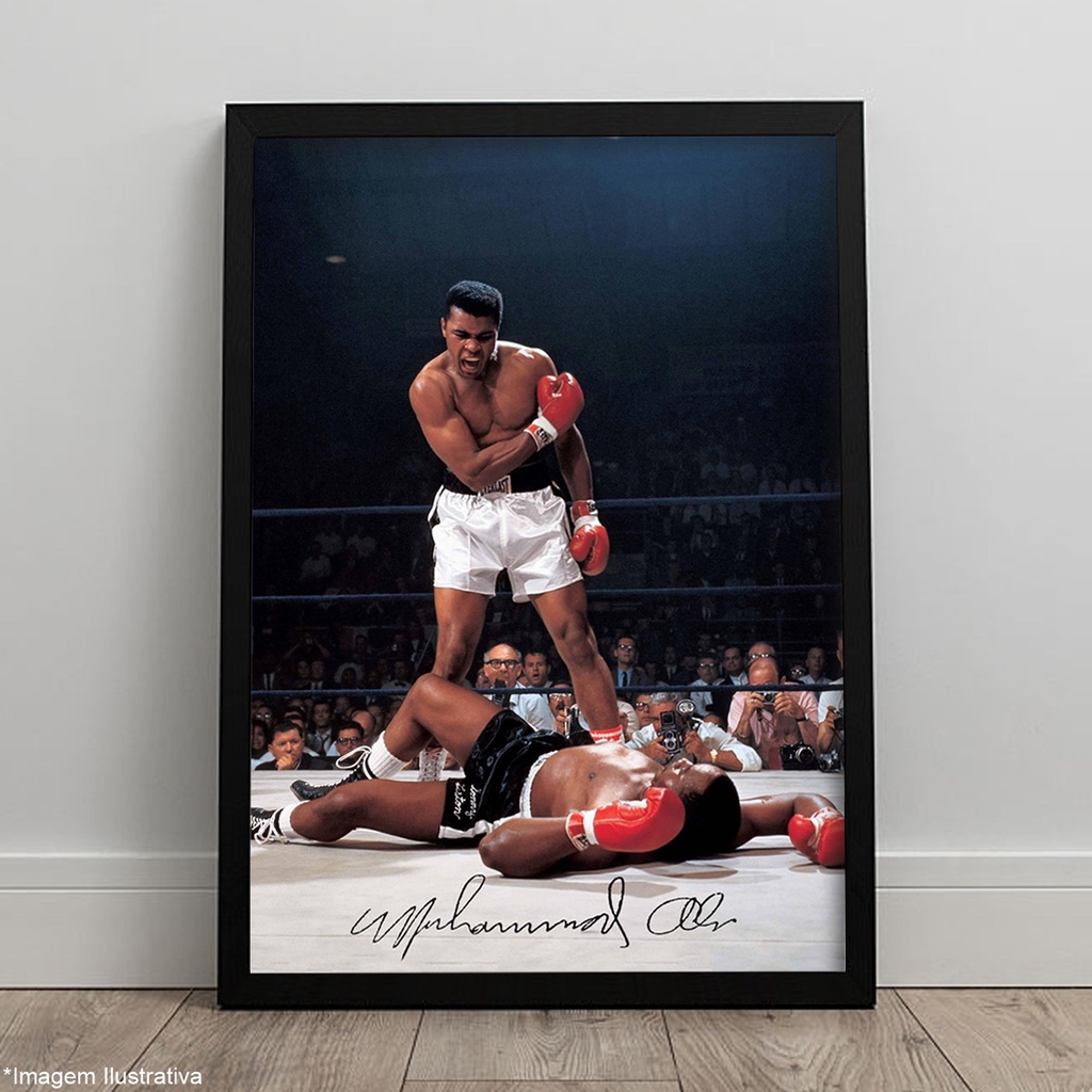 Quadro Muhammad Ali x Sonny Liston 1965 Boxe Luta Pôster C/ Moldura ...