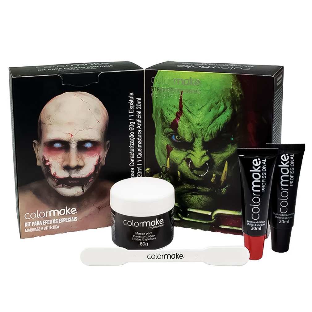 Kit De Maquiagem Cenográfica Halloween Zumbi Ferimento Walk