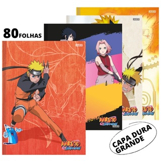 Kit 5 Cadernos Brochura 1/4 + Desenho Naruto Shippuden em Promoção