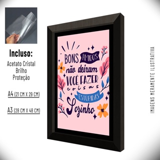 Quadros Decorativos Personalizados frases Tema Amizade Lote 01