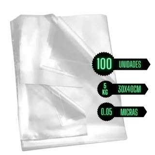 Saco Plástico Transparente Reforçado (bd) 30x40 Com 100 Un.