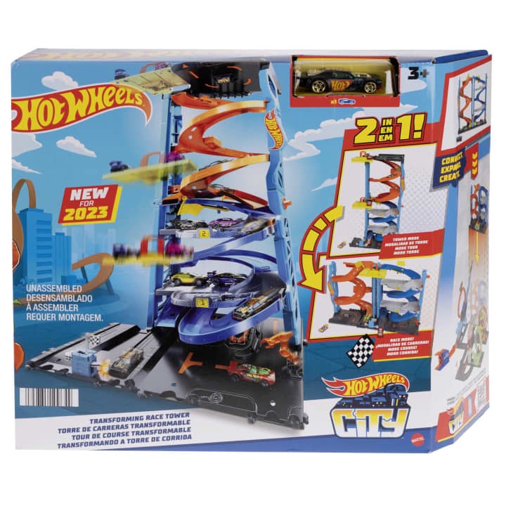 Hot Wheels - Pista de carros de brinquedo com garagem definitiva e dragão,  4 níveis, inclui 2 veículos ㅤ, HOT WHEELS SETS