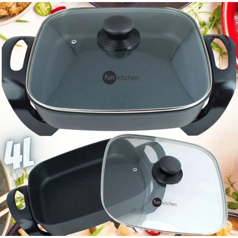 Panela Eletrica Quadrada Fun Kitchen 127V Shopee Brasil
