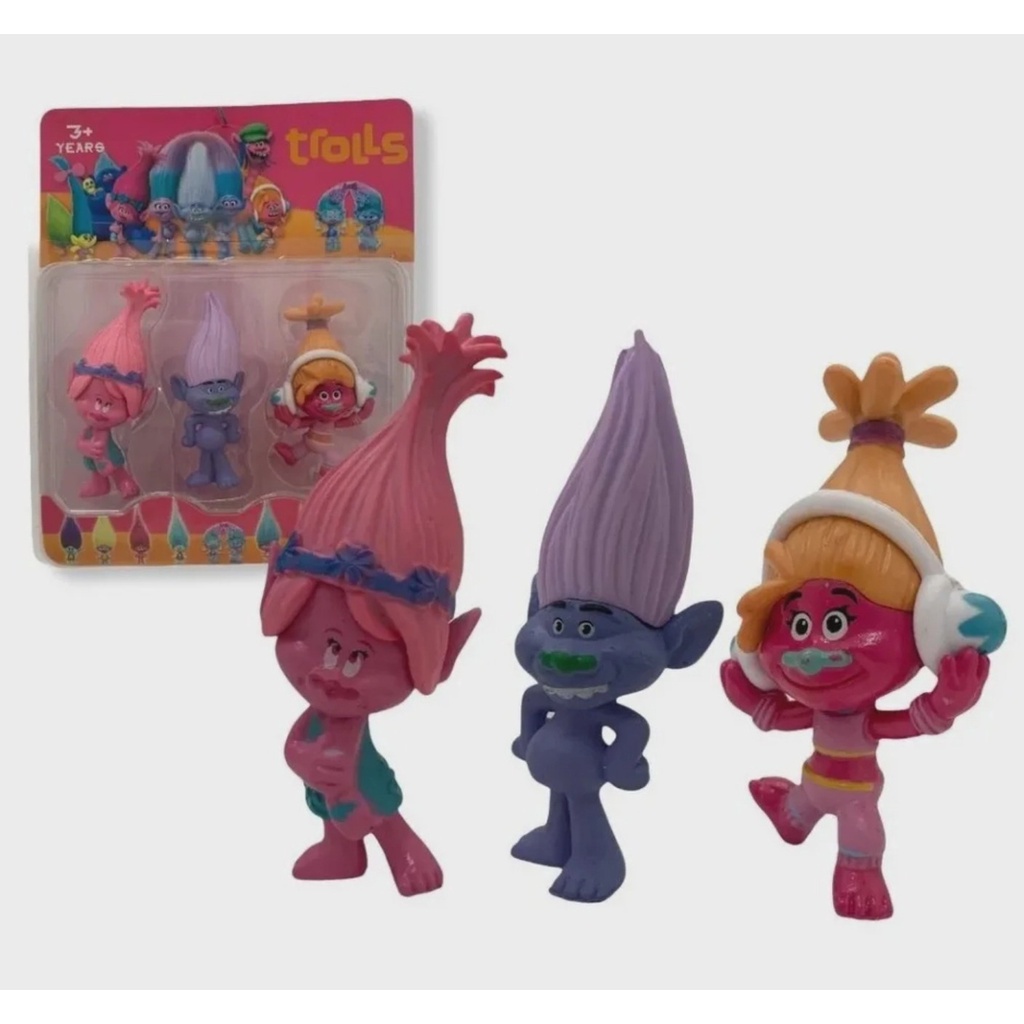 Kit 3 Bonecos Trolls Colecionável 7 cm | Shopee Brasil