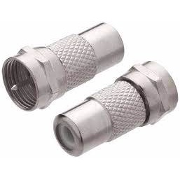 Adaptador F macho para RCA fêmea com 10 peças