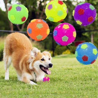 Brinquedo Bola Interativa Luz Led Com Apito Cães Gatos Pet Tamanho 6,5cm