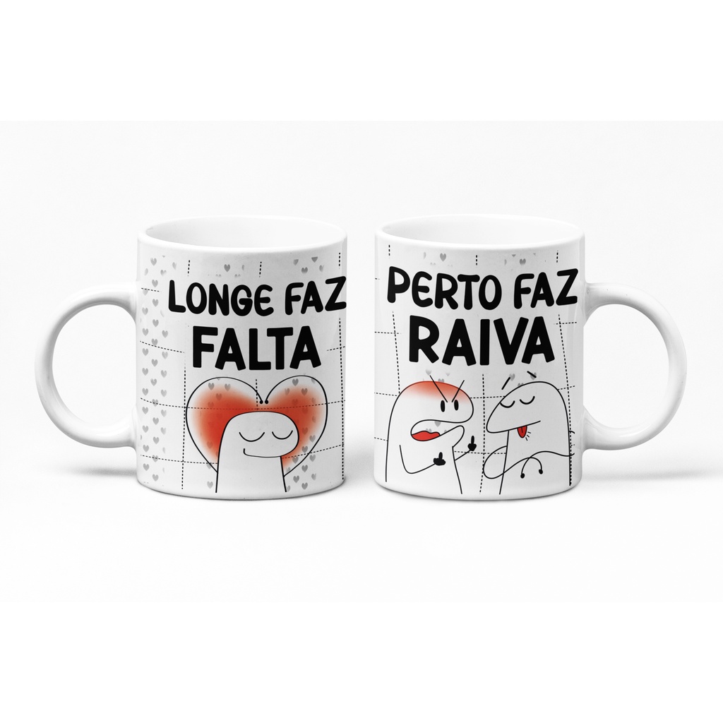 caneca personalizada flork frase namorados longe faz falta perto faz ...