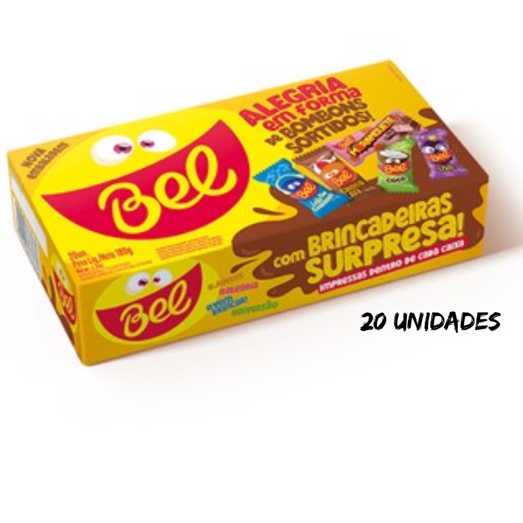 Chocolate Bombom Sortido Bel 40unid x 9g - Moranguete Bel ( 2 caixas