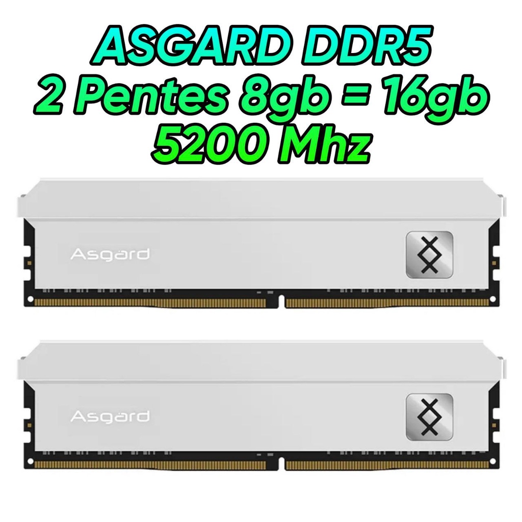 MEMÓRIA RAM ASGARD PREMIUM FREYR 16GB,32gb DDR5 5200 Mhz NOVA