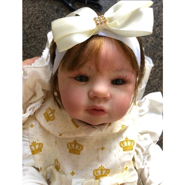 Boneca Bebê Reborn Abigail Sorrindo 48cm Corpo de silicone no Shoptime
