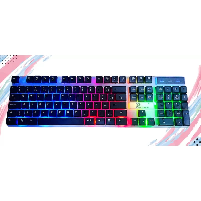 Teclado Gamer RGB C/Fio USB Ketchup KT-2001 | Shopee Brasil