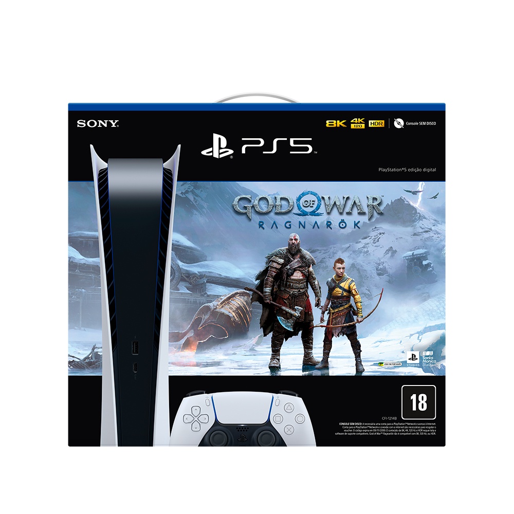 Playstation 5 Sony console SSD 825GB 8K CFI-1115A BIVOLT branco midia fisica