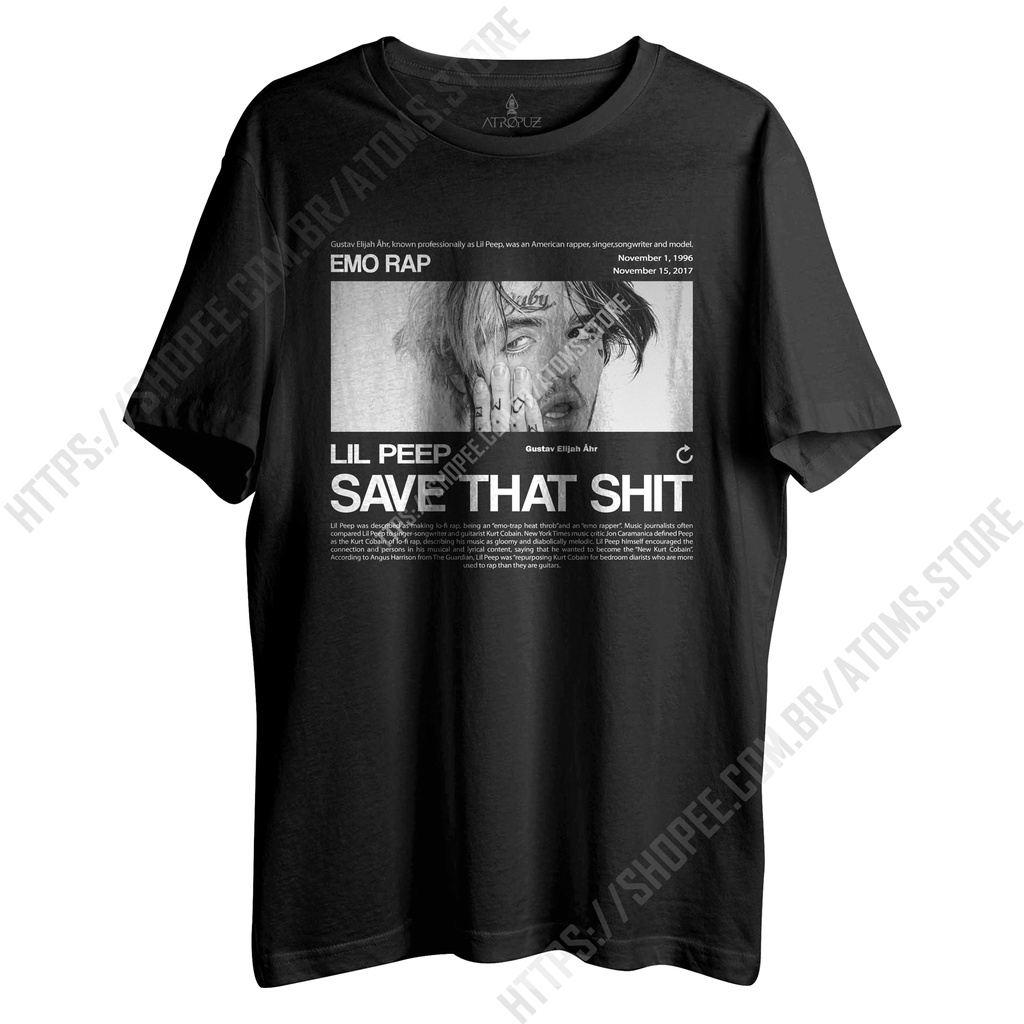 Camiseta Básica Tshirt estampada Unissex cantor rapper lil peep trap hip hop vintage streetwear