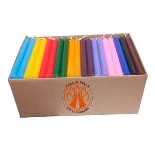 Velas Coloridas E Branca Kit 100 Unidades Parafina Pura - 15Cm Atacado - SB