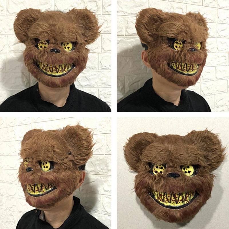 Máscara Urso de Pelucia Assustador Festa Halloween Carnaval