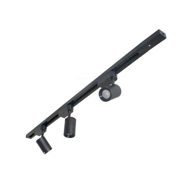 (Preço mais baixo) Trilho Eletrificado 1 metro Preto com Opção de Spots 7w Decoração Quarto/Cozinha/Casa/Iluminação