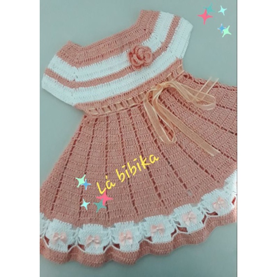 Vestido infantil de croche para 4 anos