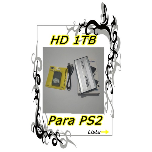HD 1TB com 520 jogos para playstation 2 + memorycard 16mb