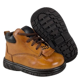 Coturno Infantil Caminhos da Roça Original Couro Legítimo Whisky Com Franja Removível no Cadarço Botinha Country