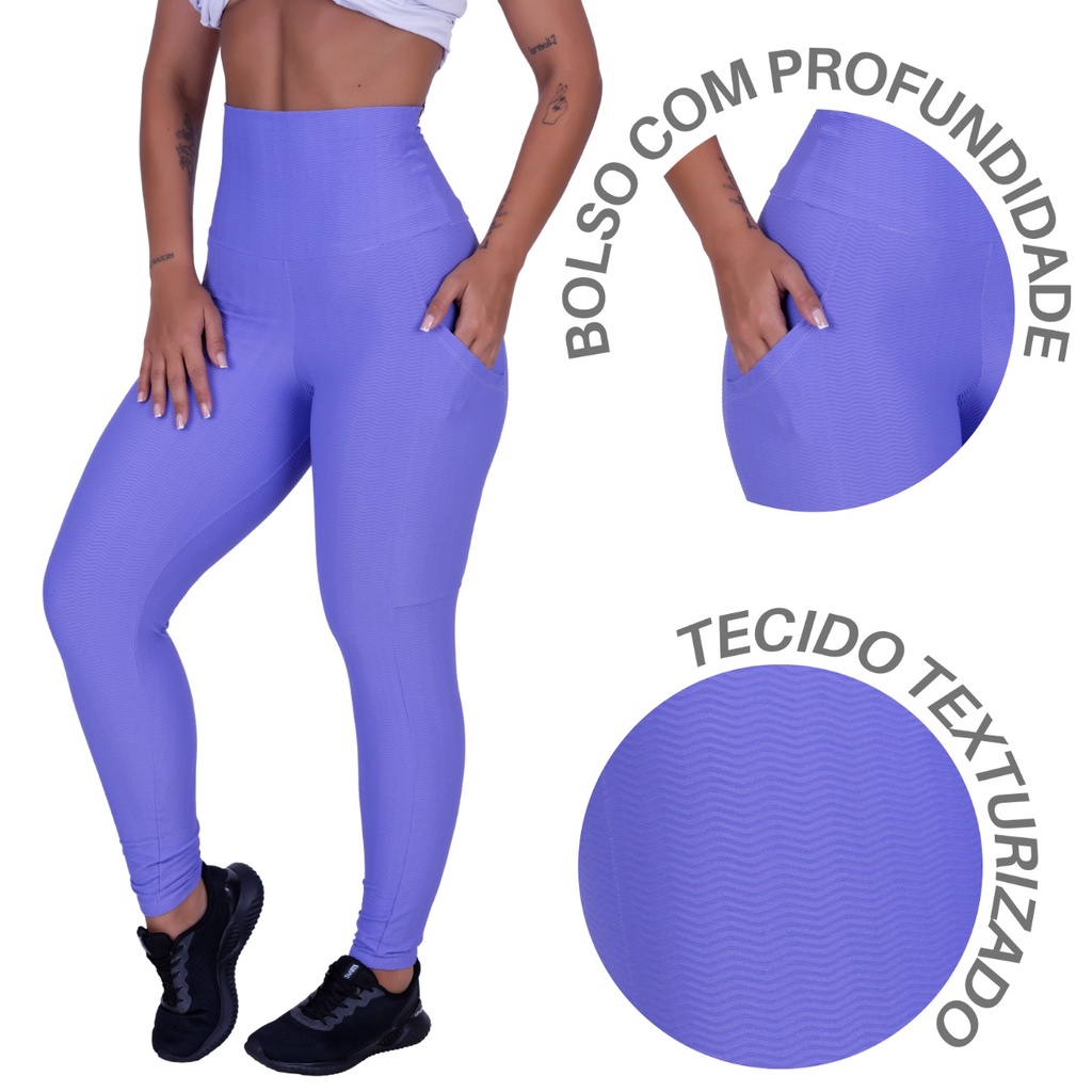 Calça Legging Academia 3D com tule lateral, cintura alta e grande  compressão, zero transparência - Mirraje Girls - Calça Legging - Magazine  Luiza