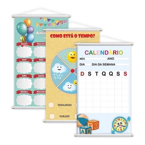 Banner Calendário Interativo Dia, Mês e Ano Pedagógico Escolar - Loja  PlimShop