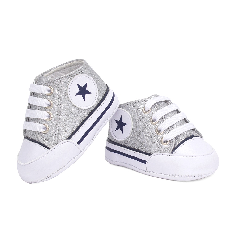 Tenis Bebe All Star Menina Glitter Prata | Shopee Brasil