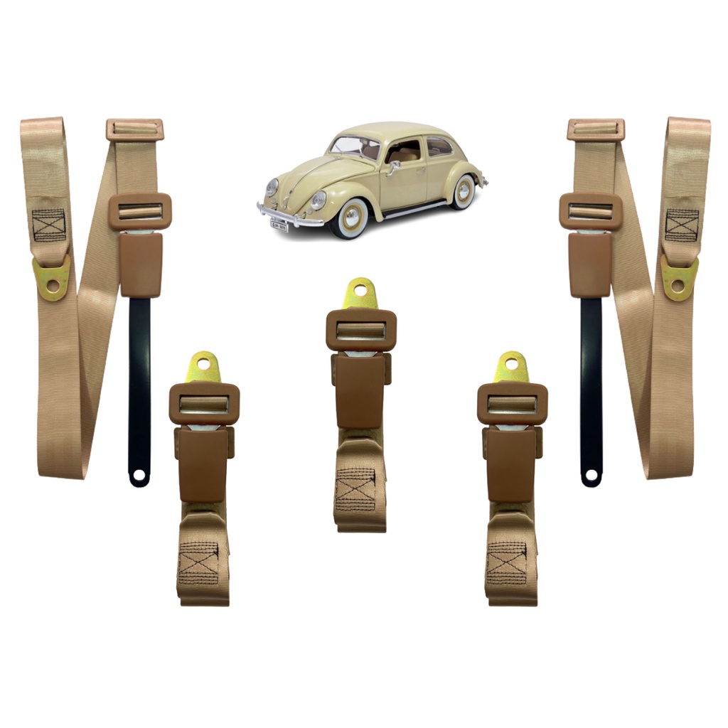 Kit cinto de Segurança 5 Bancos Para Fusca Brasilia TL Chevette Fiat 147 Corcel 2