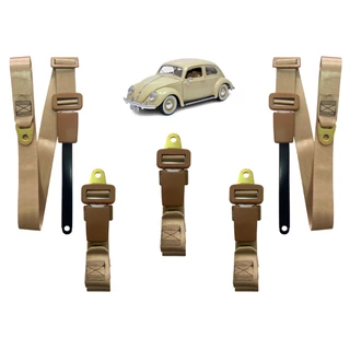Kit cinto de Segurança 5 Bancos Para Fusca Brasilia TL Chevette Fiat 147 Corcel 2