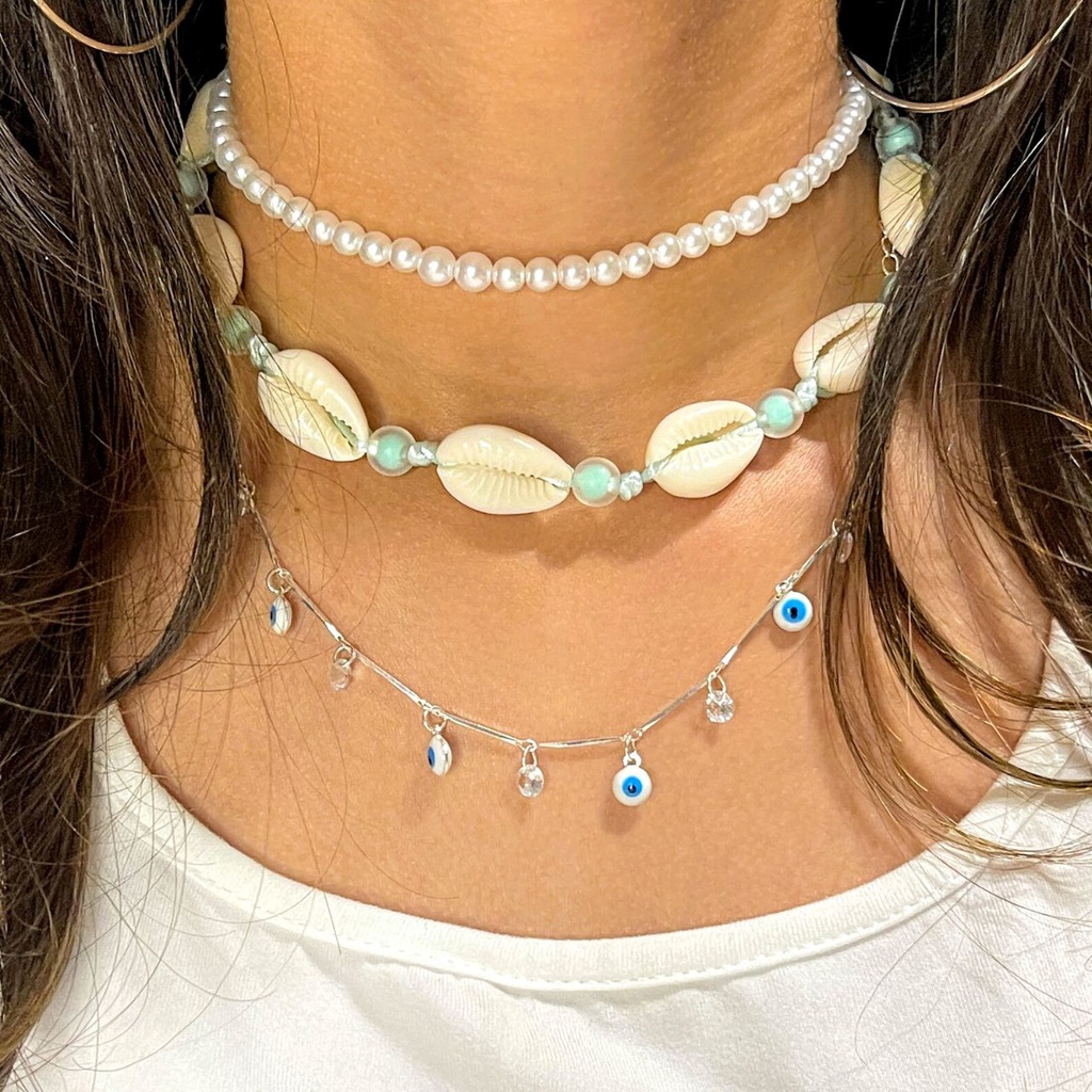 Choker De Buzios Colar De Conchas Com Miçangas Para Arrasar No Look Do Verão