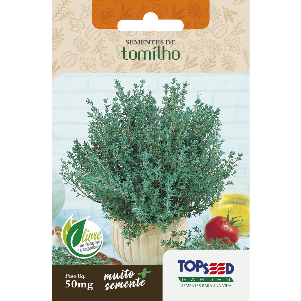 Sementes de Tomilho 50mg Temperos Ervas Saladas Horta