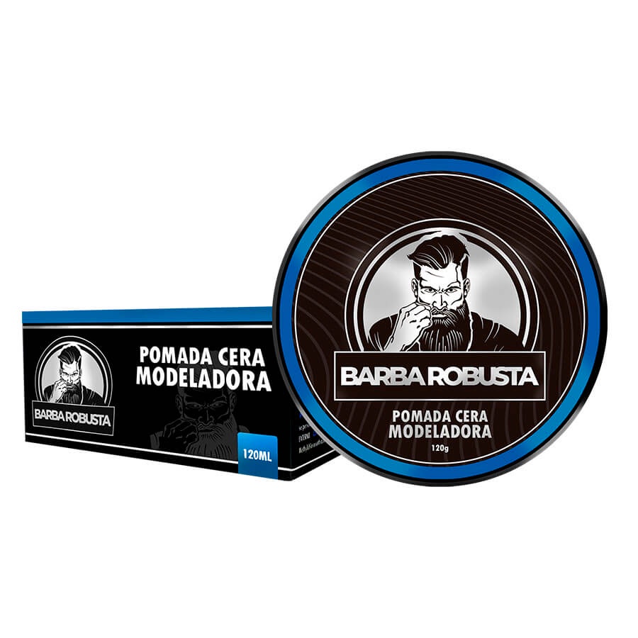 Pomada cera modeladora efeito seco barba, cabelo e bigode Barba robusta