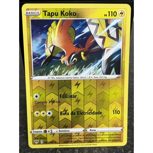 Carta Pokémon Tapu Koko Rara Brilhante