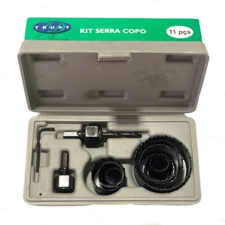 Kit Serra Copo Para Madeira Gesso Pvc Com 11 Peças + Maleta