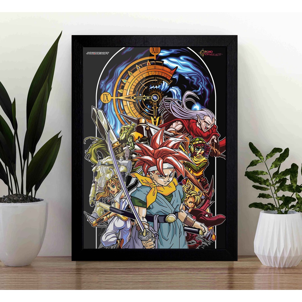 Quadro Decorativo Chrono Trigger A3 - com Acrílico Na Frente (Tamanho 45.5 X 33 Cm) - Poster Moldurado A3
