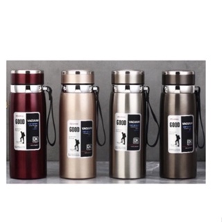 Garrafa 600ml ate 1000ml Inox Térmica Com Infusor De Água Café Parede Dupla Com Alça CY