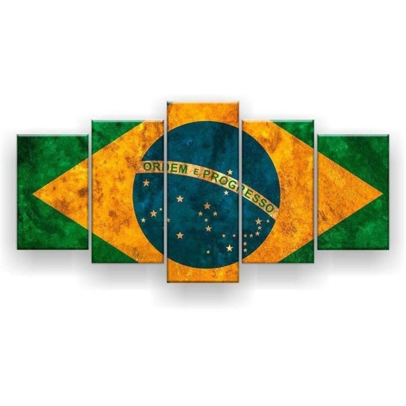 Quadro Bandeira do Brasil Ordem e Progresso Decorativo Shopee Brasil