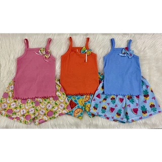 Novo Kit com 3 Conjuntos Top Alça Verão infantil Menina