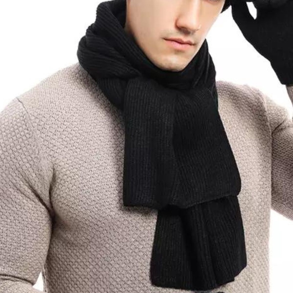 Cachecol Masculino de Lã Para Outono Inverno Qualidade Premium | Shopee ...