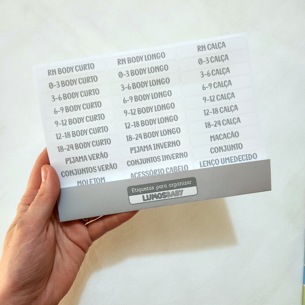 Etiquetas para Organizar gavetas - Quarto do bebê