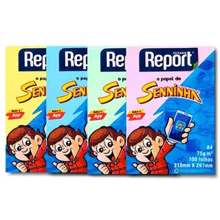 Papel Sulfite A4 Suzano Report Colorido 210x297mm 75g Pacote Com 100 Folhas em Oferta na Shopee