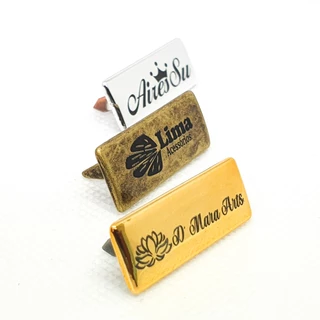 Etiqueta Personalizada 2.8×1.1 Cm Plaquinha De Metal 50unid