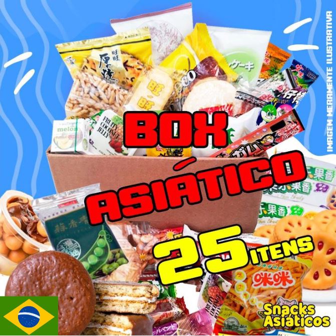 Box Asia 20 itens (P) Doces e Snacks Orientais e Asiático Especial