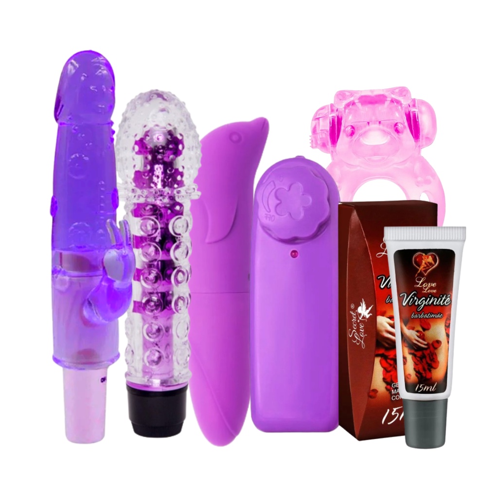 Kit Vibra Mix Vibrador Rabbit Ponto G Golfinho Bullet Multivelocidades Gel Orgasmo Garantido 1865