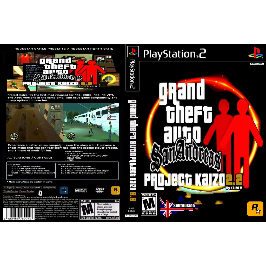 Capa PS2 Controle Case - GTA San Andreas - Pop Arte Skins